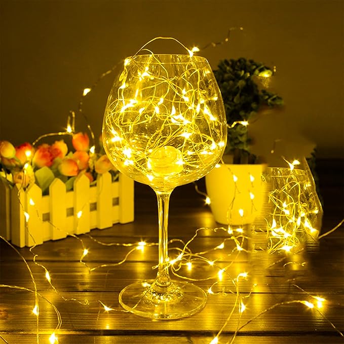 Twinkle Fairy Lights Battery Powered 3 Modes with Timer Firefly Lights 20 LED on 7.2feet Silvery Copper Wire for DIY Wedding Party Christmas Halloween Centerpiece Decorations 15 Pack (Warm White)