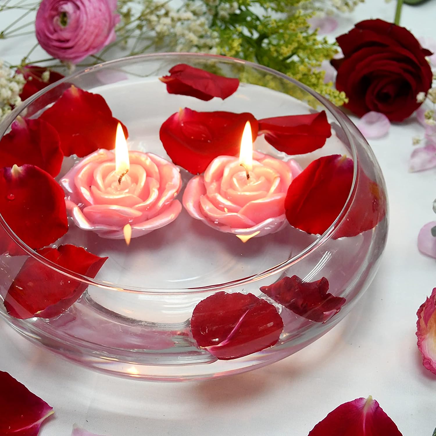 Zest Candle 12-Piece Folding Candles, 3-Inch, Pink Rose
