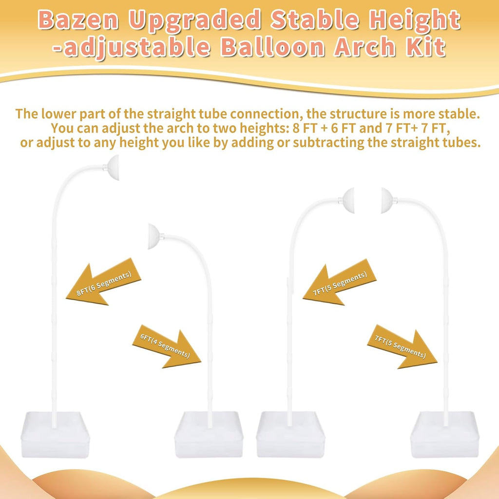 bazen 2pk 8.2ft & 6ft balloon arch stand, side view