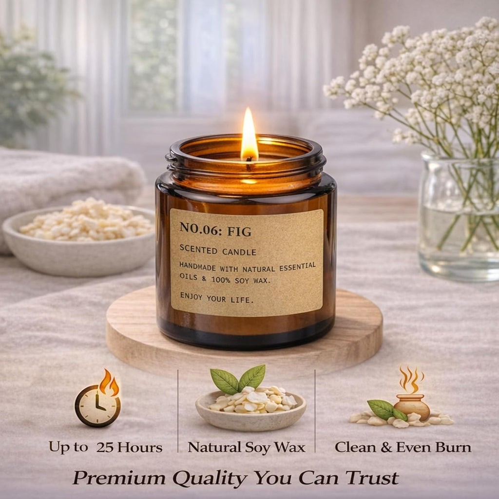 Scented Candles for Home,8 Pack Soy Wax Candle Set,Scented Candles Gift Set,Aromatherapy Candles, Amber Jar Vintage Apothecary Style, 8 Scents Gift Set