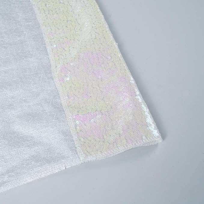 SquarePie Sequin Backdrop Non-Transparent Background Sparkly Curtain for Wedding Party 6FT x 6FT Iridescent