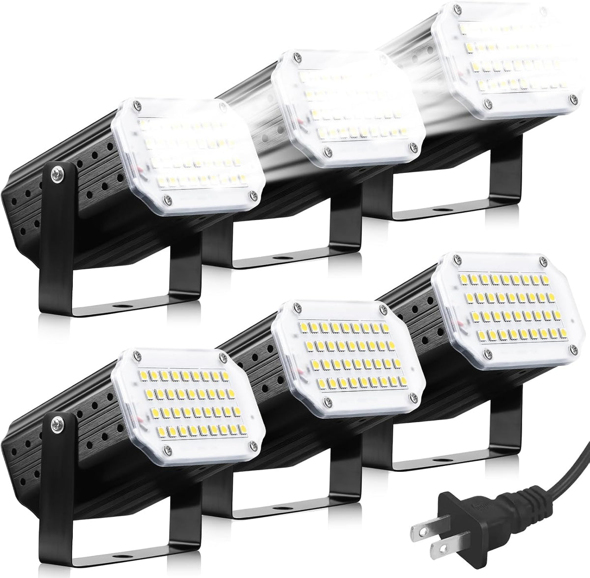VIHOSE 6 Pack White LED Halloween Strobe Light Mini Strobe Lamp Sound Activat...