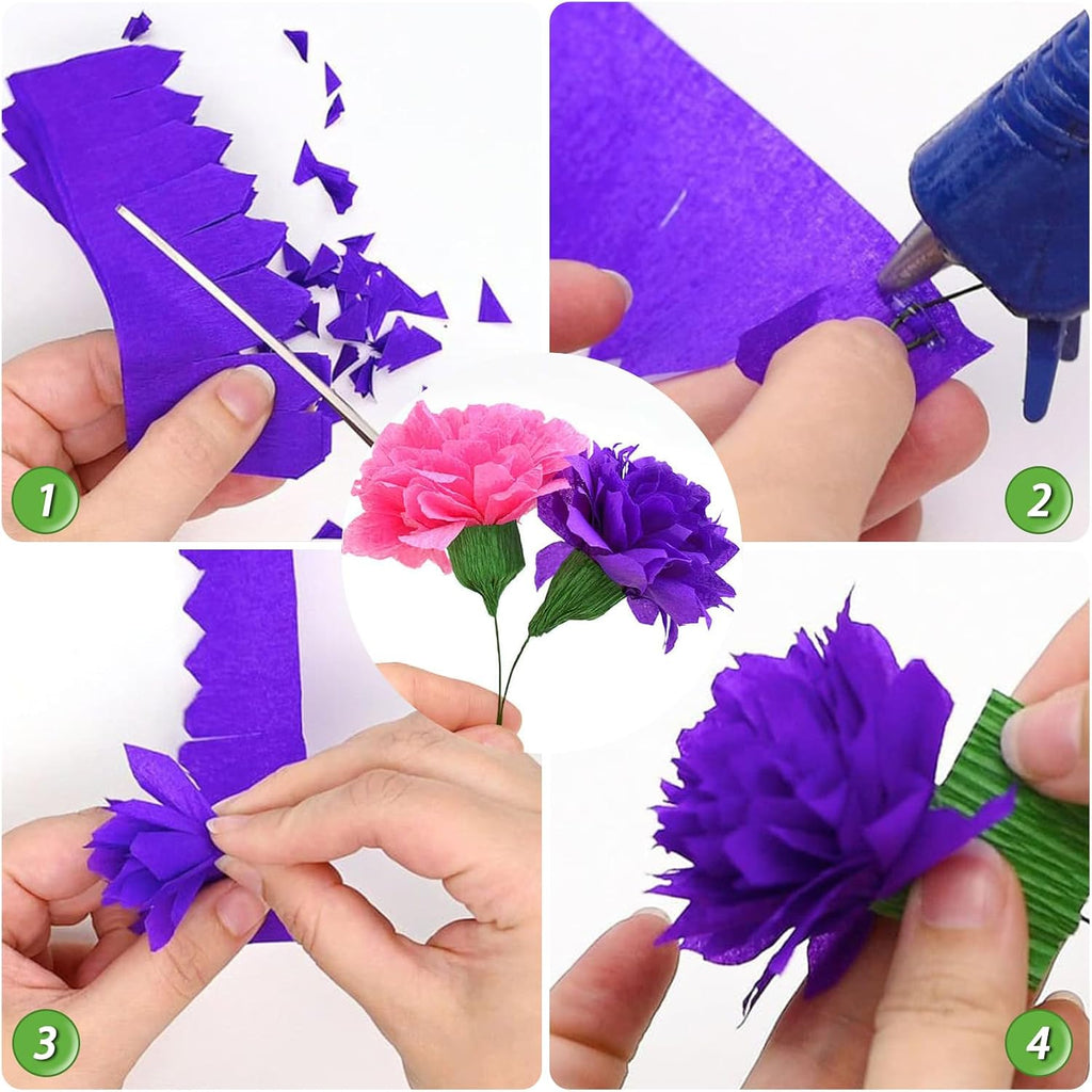 Crepe Paper Flower DIY 14 Colors, 9.8 x 98 Inch Wide Paper for Gift Wrapping, Crafts, Flower Birthday Parties Weddings Festival Decoration (Multiple Colors 1)