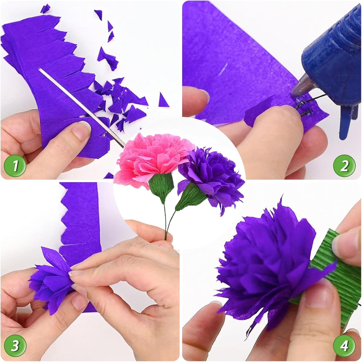 Crepe Paper Flower DIY 14 Colors, 9.8 x 98 Inch Wide Paper for Gift Wrapping, Crafts, Flower Birthday Parties Weddings Festival Decoration (Multiple Colors 1)
