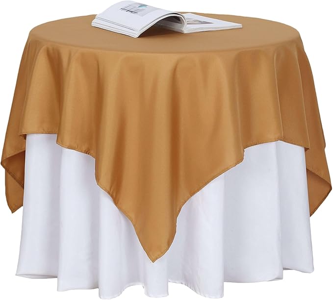 Efavormart 54x54 Gold Wholesale Linens Seamless Polyester Square Linen Tablecloth for Wedding Banquet Party Restaurant