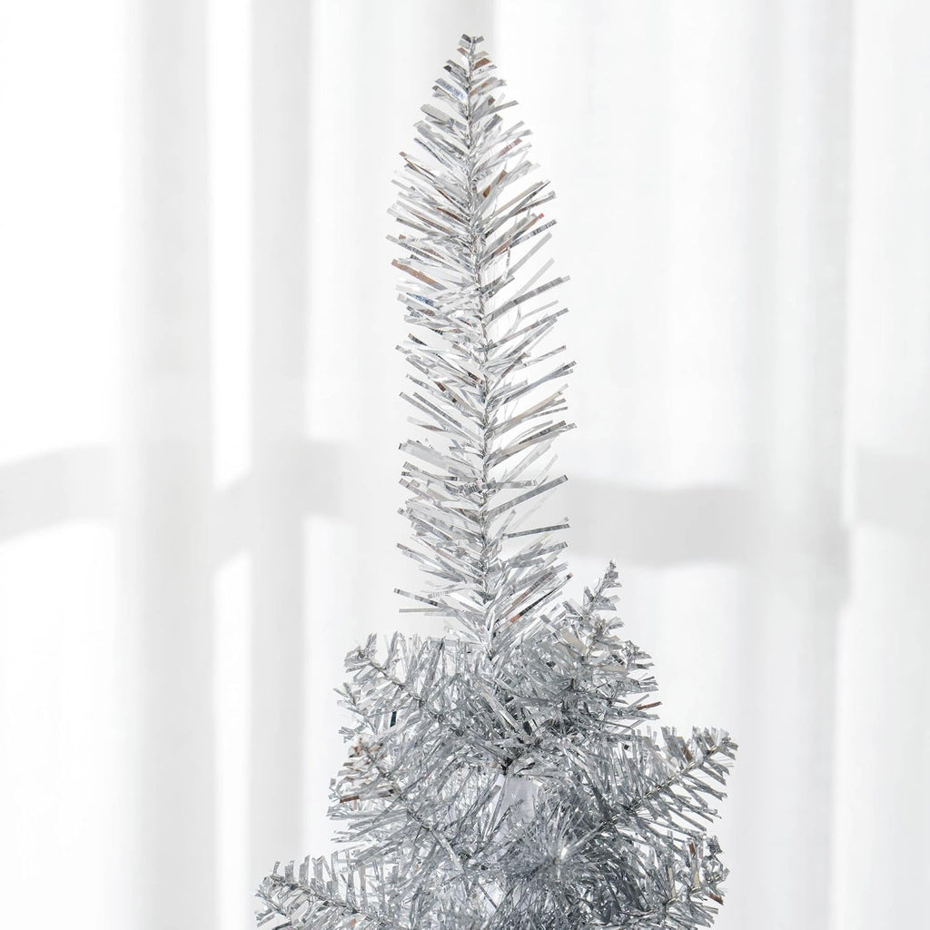 homcom 5' artificial pencil christmas tree 294 realistic, front angle view