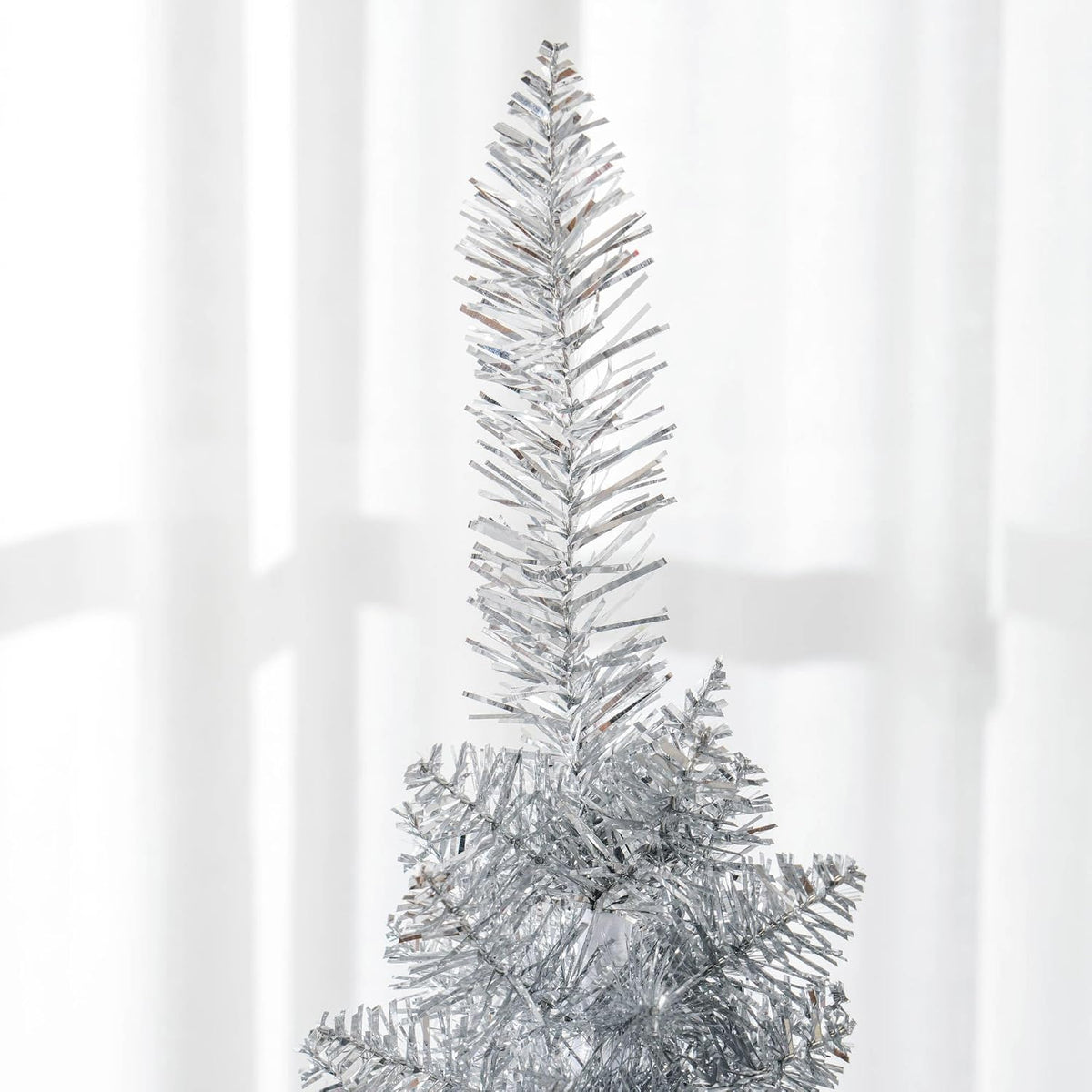 homcom 5' artificial pencil christmas tree 294 realistic, front angle view