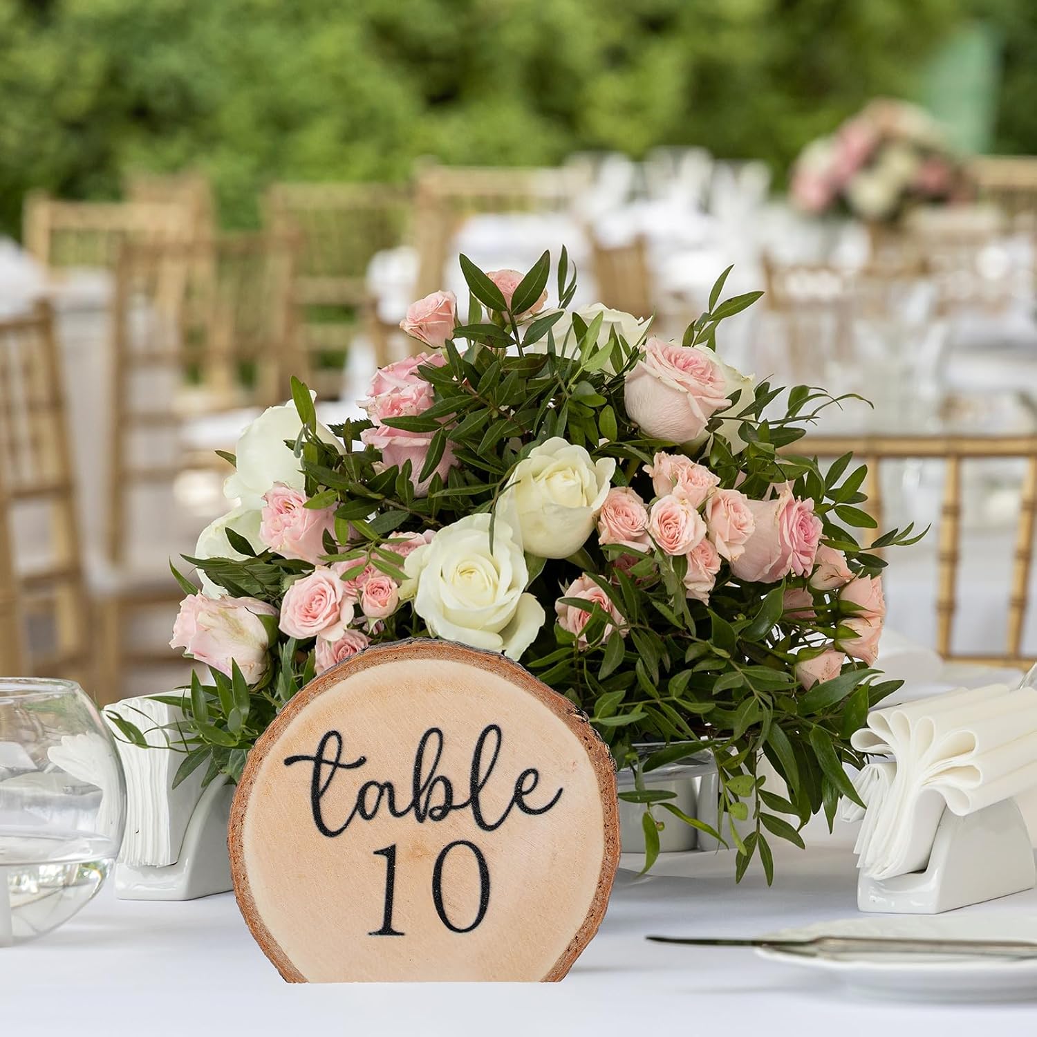 Novabright 20 Pcs 1 to 20 Numbers Rustic Wood Table Numbers Set Wedding Table Number for Wedding Centerpieces Banquet Seating Rustic Party Anniversary Event Decoration