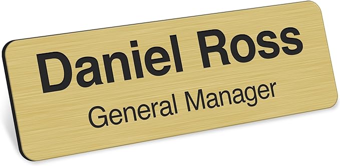 Name Tag, Magnetic Name Tags, Personalized Name Tags, 1" x 3", Durable Engravable Impact Acrylic Material, Made in The USA by My Sign Center (Classic Rectangle)
