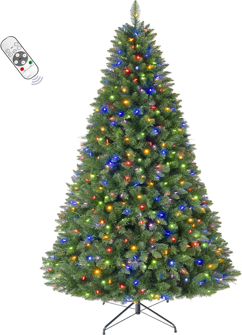6 ft pre-lit christmas tree spruce with remote showing dimensions