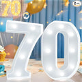 Pooqla 70th Birthday Decoration for Woman Man, Decorative LED Light Up Numbers, Marquee Numbers 70 Sign for Party Backdrop 70th Wedding Anniversary Decor, Warm White and Cool White Number 70