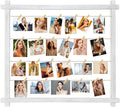 Collage Picture Frame,Photo Display Board,Hanging Pictures Frames with Clips for Graduation Birthday Party,Dorm Photo Card Wall Decor Hanger Holder,Upgraded,Easy To Assemble,Large(White）