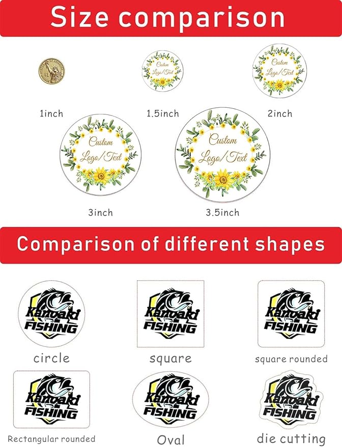 Custom Stickers for Weddings, Birthdays & Businesses - Personalized Labels with Your Logo - Waterproof, Fade and Heat Resistant - Pack of 100-1000 (Wreath O, 3 Inch)