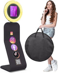 MWE Portable Photo Booth Stand Compatible with iPad Photo Booth 10.2in/10.9in/11in/12.9in with Software APP and Remote Control, RGB Ring Lights Music Sync,Logo Customization (Clothbooth,Honeycomb Box)