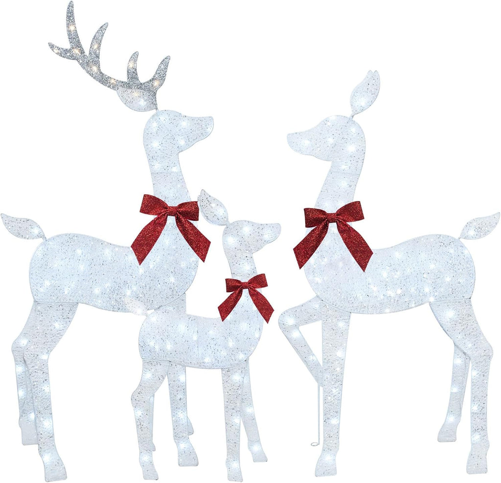hoyechi 4 ft christmas decorations outdoor lighted reindeer, main product view