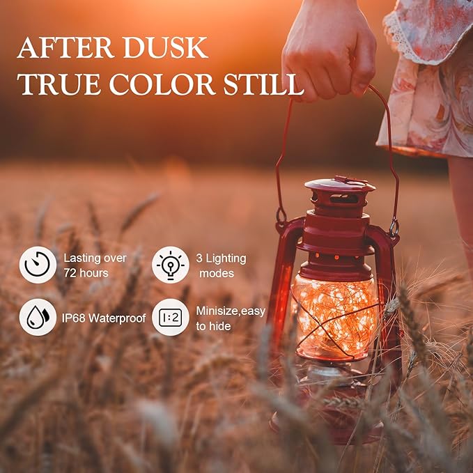 Aogist Led Fairy Lights 3 Modes Battery Operated String Lights Waterproof Silver Wire 7 Feet Firefly Starry Moon Mason Jar Lights for DIY Wedding Party Christmas (6-Colors, 12 Pack)