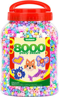 iooleem pony beads(8000pcs macaron candy), beading supplies, friendship, main product view