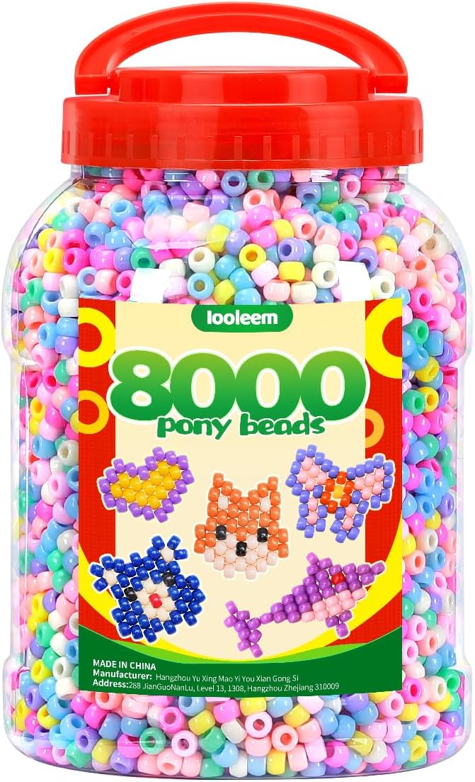 iooleem pony beads(8000pcs macaron candy), beading supplies, friendship, main product view