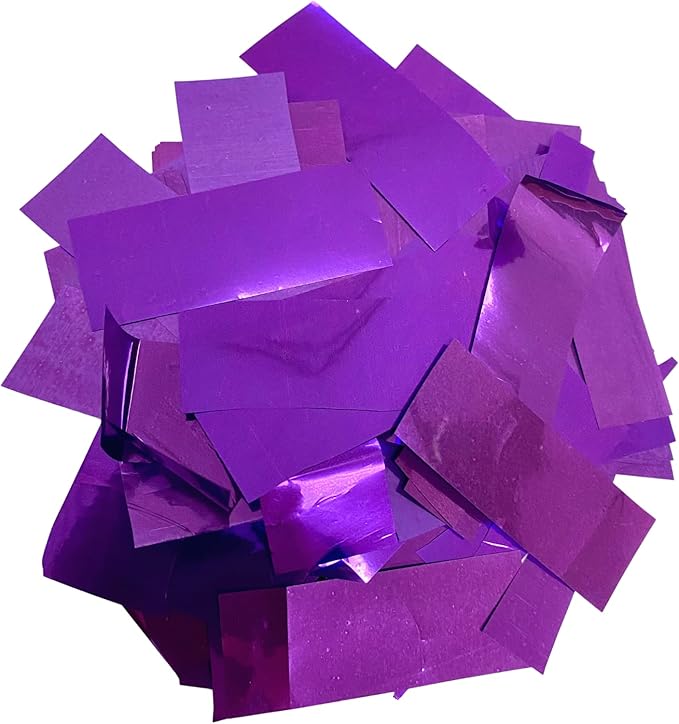 Ultimate Confetti, Fluttering Purple Mylar Shiny Foil Metallic Confetti – Rectangular Light-Weight and Slow-Falling Party Confetti for Cannon and Launcher use – Best for Celebrations - 1 lb, 16 oz