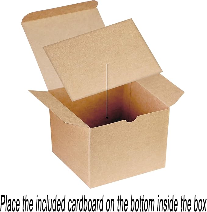 Xxcxpark 30 PCS Brown Kraft Gift Boxes 5x5x3.5, Party Favor Kraft Paper Gift Packaging Box with Lid for DIY Crafting, Cube, Cupcake, Kraft Present Boxes for Birthday, Wedding