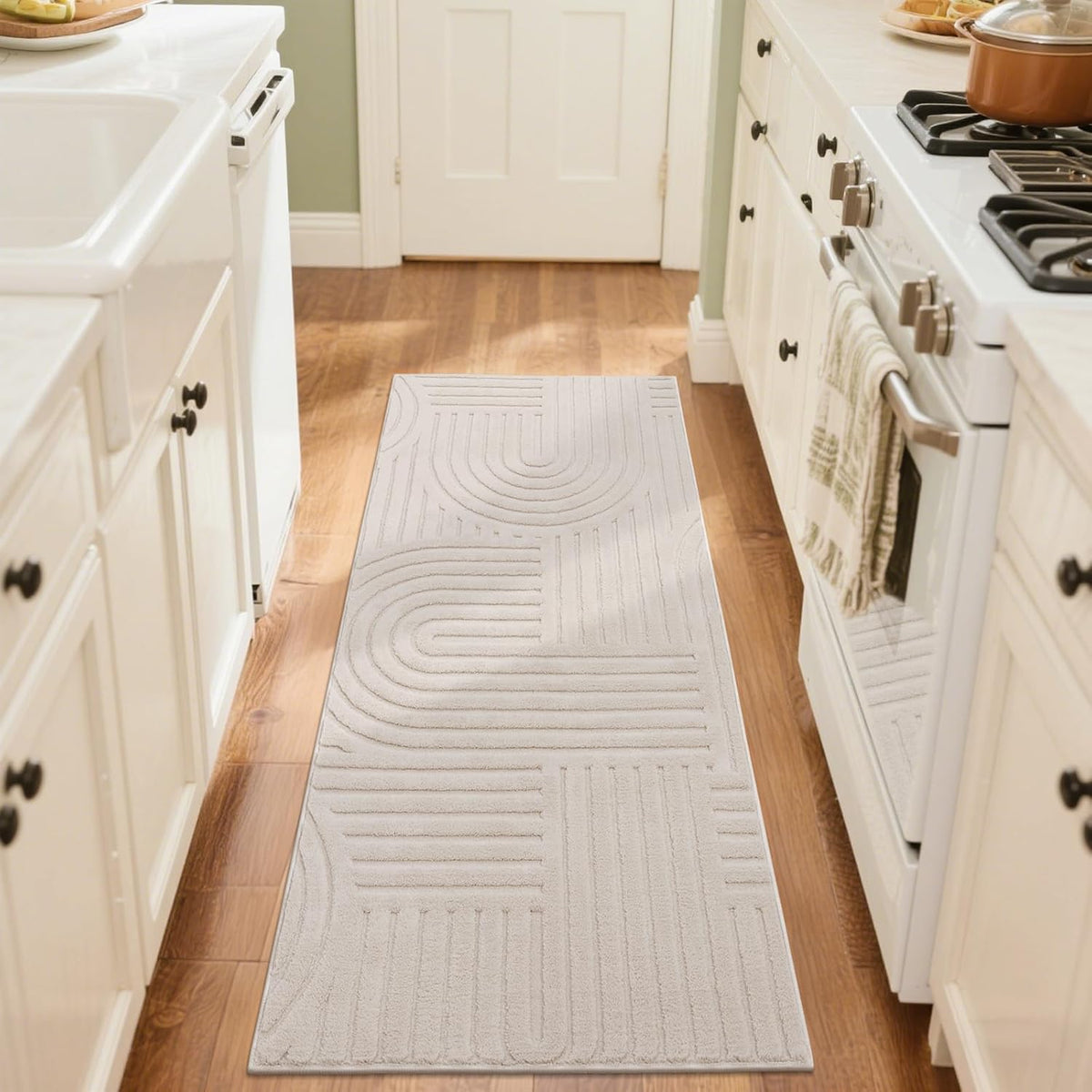 SHACOS Soft Cozy Fluffy Arch Pattern High Low Pile Runner Rugs 2'x6' ...