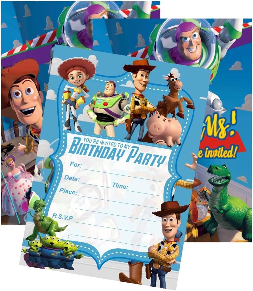 Liphontcta 24pcs Kids Birthday Invitations, Kids Party Invitations Garden Sculpture Outdoor Decoration