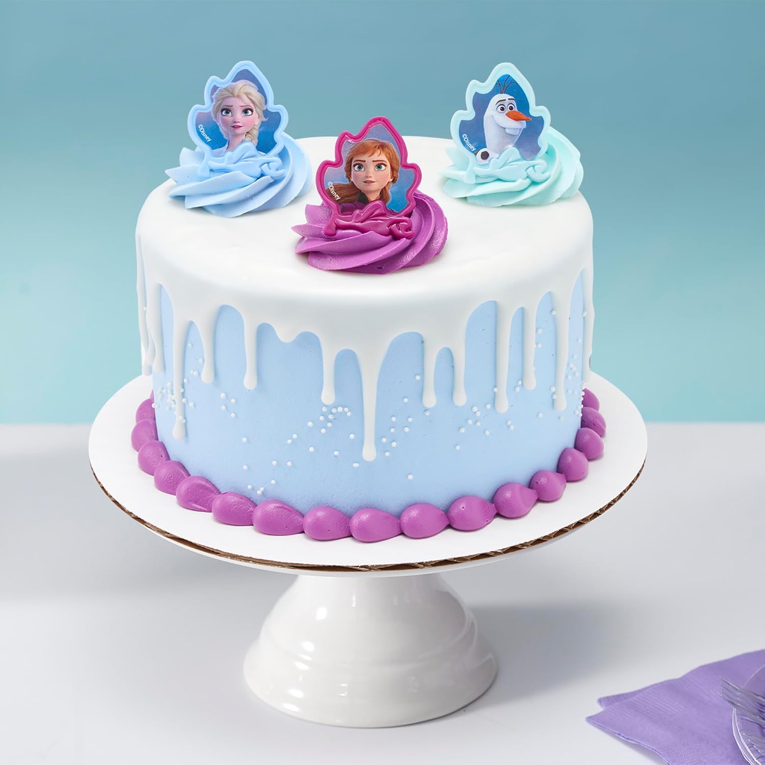 DecoPac Frozen II Rings, Cupcake Decorations Featuring Elsa, Anna, And Olaf For Birthday And Christmas Celebrations - 24 Count (Pack of 2)