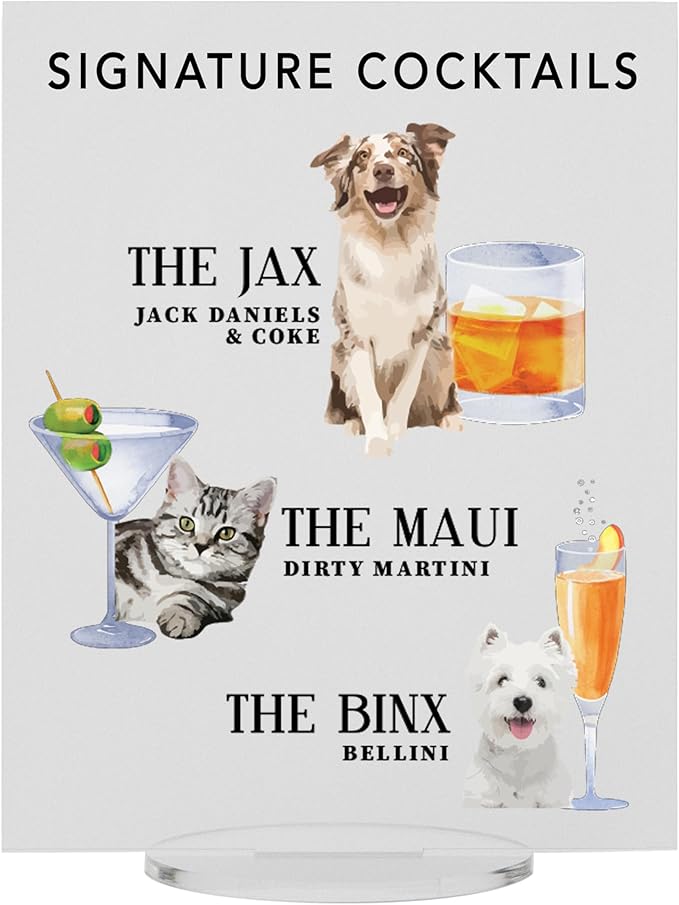 Pet Signature Drink Wedding Signs
