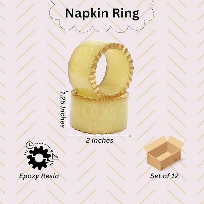 Epoxy Resin Napkin Rings Set of 12 - Handmade Dining Napkin Holder Classic, Everyday, Thanksgiving, Holiday, Christmas, Festive, Party, Gift, Farmhouse Décor (Green) - CLEENTABLE