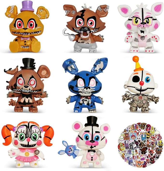 lasama Action Figures, 8Pcs Game Figurines Toys with 50PCS Sticker for Video Games Fans, 2.6 Inch Collectible Playset for Boys and Girls for Cake Toppers Decorations