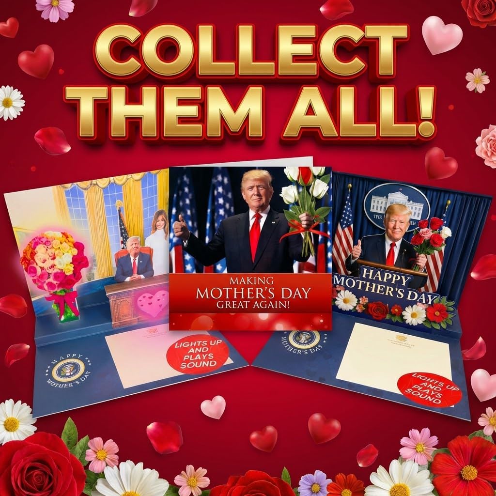 Talking Donald Trump Mothers Day Card - Plays Trump's Real Voice - Pop Up with Lights & Sound, Funny 3D Pop Up Card - Novelty Mothers Day Gifts for Mom or Wife from Son, Daughter or Dad (Podium)