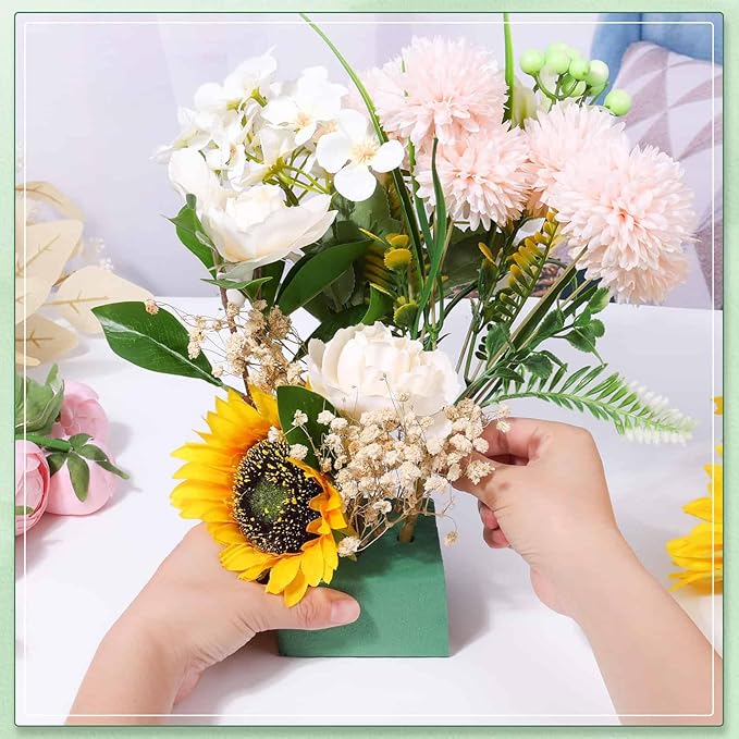 6 Pcs Floral Foam Blocks for Flower Arrangement, Wet and Dry Green Floral Foam for Wedding, Birthdays, Home Decorations (Small Size 5.5” L x 3.1” W x 1.7” H)