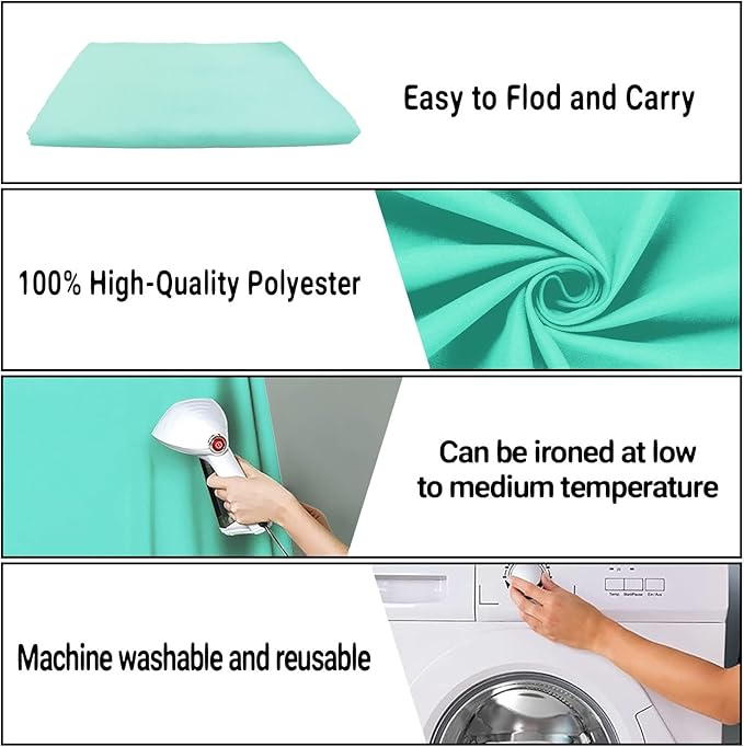 10x20FT Large Light Blue Screen Backdrop for Photography, Chromakey Blue Photo Background Curtain Seamless for Video Meeting Photoshoot Party