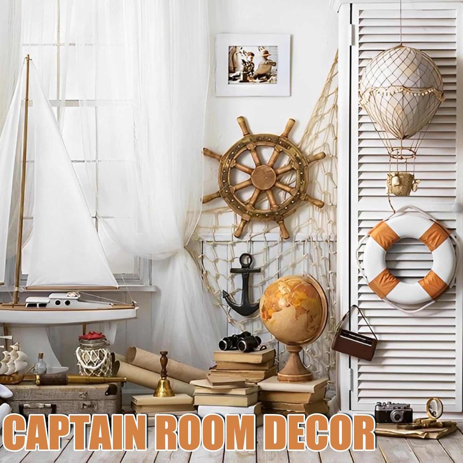 2 Pack Fish Net Decorations for Party, Natural Cotton Hawaiian Table Runner Party Fishing Net Decorative, Nautical Themed Decor Cotton Fishnet Under The Sea Pirate Ocean BeachHalloween Decor