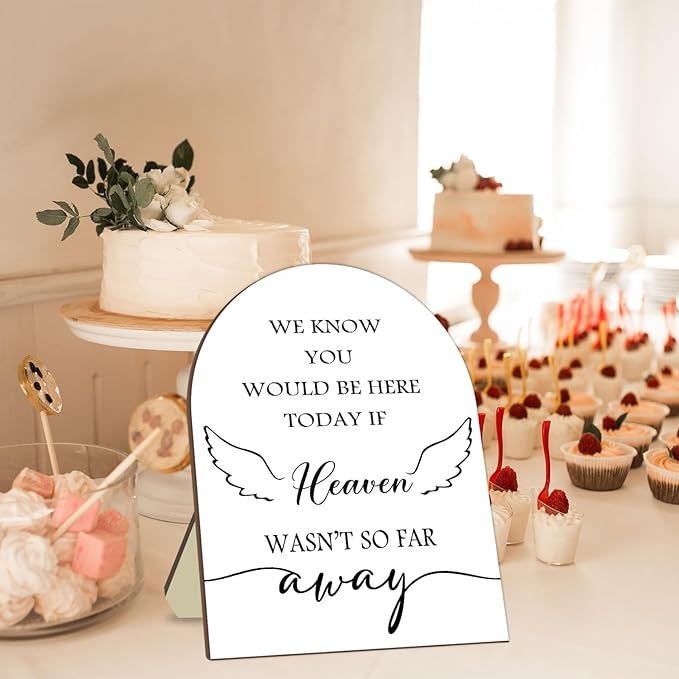 Memorial Gifts for Table Sign, We Know You Would Be Here Today Sign with Stand, Wooden Wedding Decor Sign, Loving Memory Sign for Ceremony and Reception 9 * 11IN