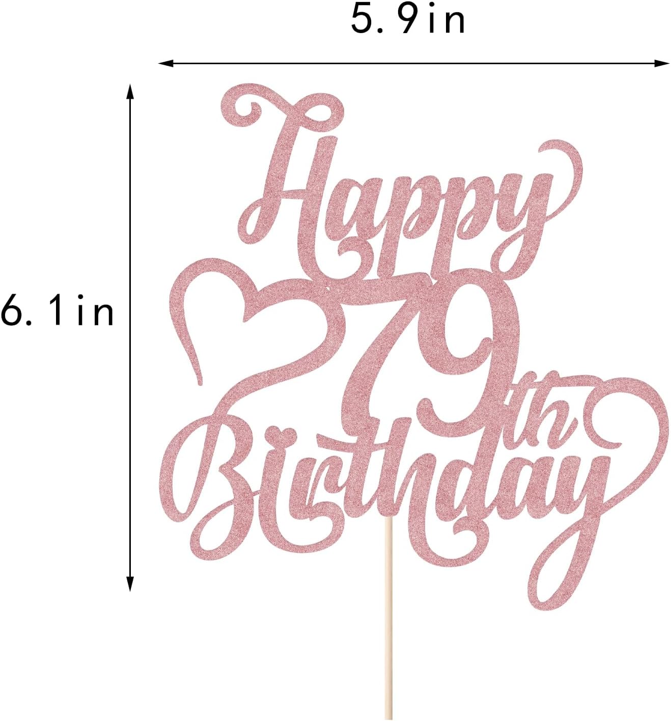 Happy 79th Birthday Cake Topper - 79th Birthday party Decorations | Rose gold Glitter Happy 79th Birthday Cake Topper Suitable for: Anniversary/Wedding, 79th Birthday Party Cake Decorations