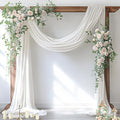 Socomi Ivory White Wedding Arch Draping Fabric 29" x 20Ft 1 Panel Sheer Outdoor Curtain Drapes Extra Long for Bridal Baby Shower Ceremony Birthday Party Decor