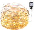 Minetom Fairy Lights Plug in, 33Ft 100 LEDs Waterproof Silver Wire Firefly Light, Adaptor Included, Starry String Lights for Wedding Patio Indoor Outdoor Christmas Decorations, Warm White