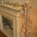 Fudios Lighted Garland Flowers for Mantle with Timer Battery 48 LED 6ft Vine Garlands for Decor with Flowers and Lights for Summer Wedding Party