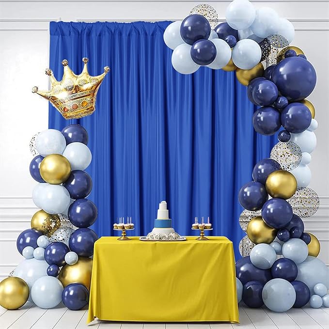 Sugargirl 10x10FT Royal Blue Backdrop Curtains Polyester Photo Backdrop Drapes Curtains 2 Panels with Rod Pockets for Party Birthday Wedding Photography Home Decoration