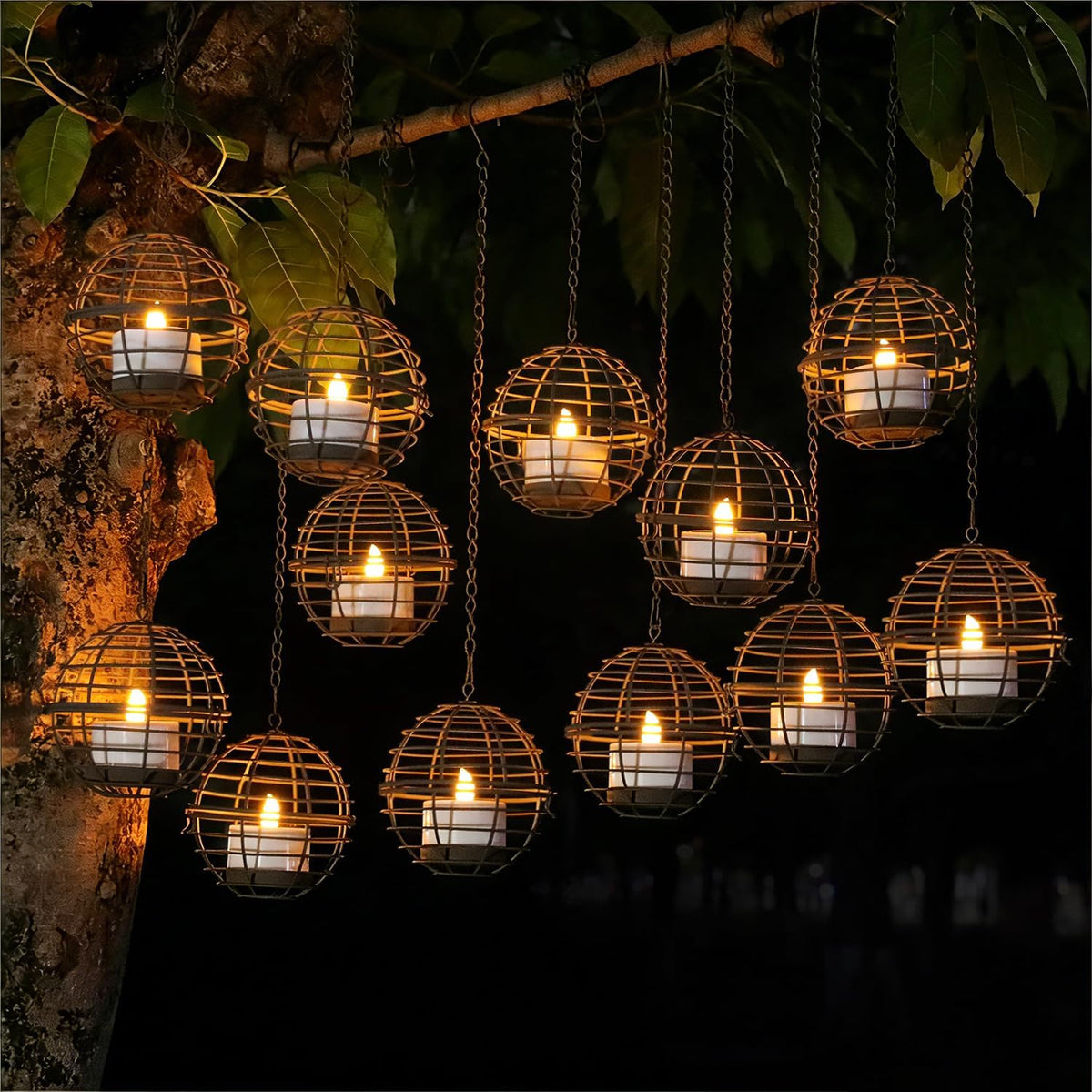 large solar lights outdoor hanging lanterns 12 pack, main product view