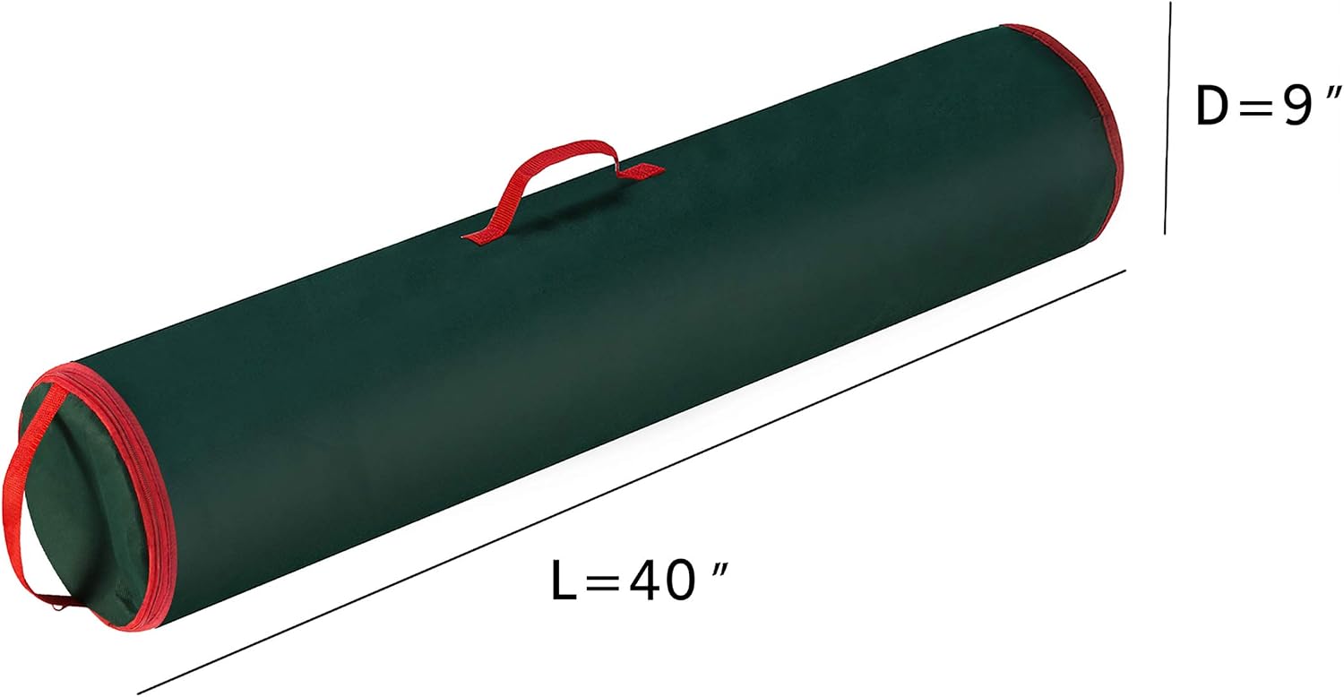 Wrapping Paper Storage Bag - 40-Inch Gift Wrap Organizer - Holds Up to 25 Rolls of Giftwrap - Christmas Storage by Elf Stor (Green)