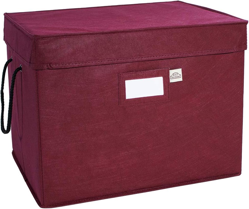 612 Vermont Christmas Ornament Storage Box, Holds 36-4 Inch Ornaments | Adjustable Acid-Free Dividers, 3 Removable Trays with Handles, Assembled Dimensions: 17 x 13 x 13 Inch