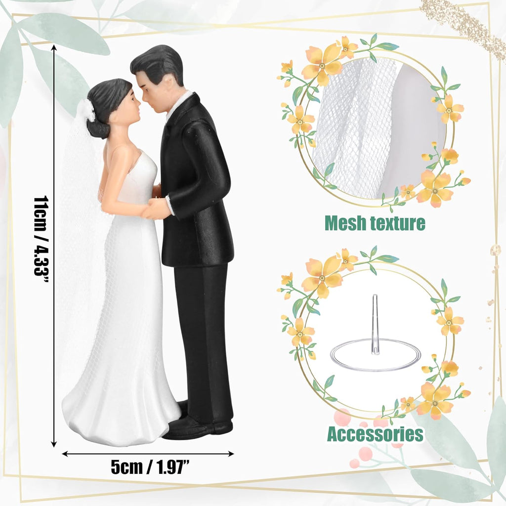 4.3” Traditional Bride and Groom Cake Toppers – Elegant Romantic Wedding Cake Vintage Couple Figurine, Pastel Novios Para Statue for Engagement, Anniversaries, Bridal Showers Parties, Party Decoration