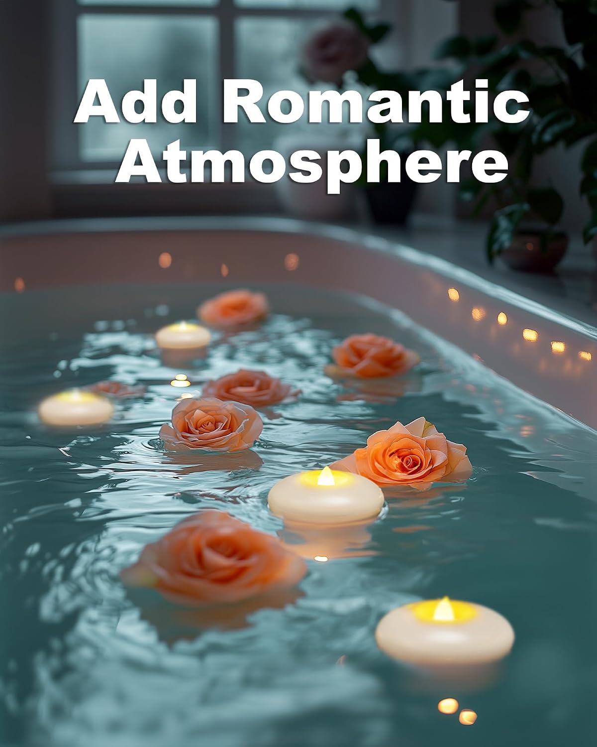 5plots 24Pack 200 Hour Flameless Floating Candles, 3 Inches White Waterproof Led Tealights for Wedding Vases Centerpieces Party Proposal Pool Decor Decoration