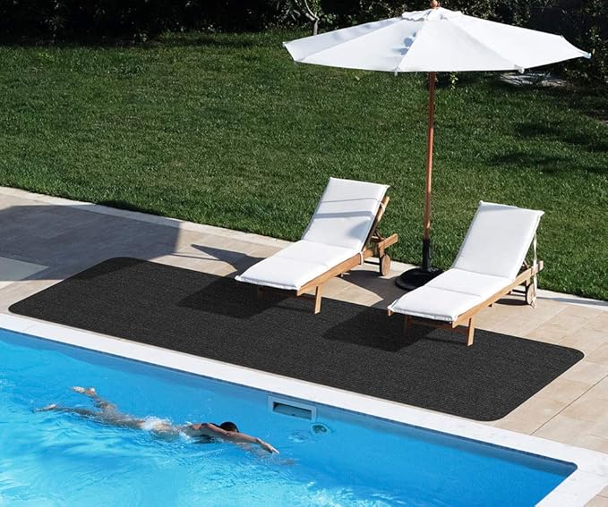 House, Home and More Indoor Outdoor Double-Ribbed Carpet Runner with Skid-Resistant Rubber Backing - Smokey Black - 4 Feet x 50 Feet