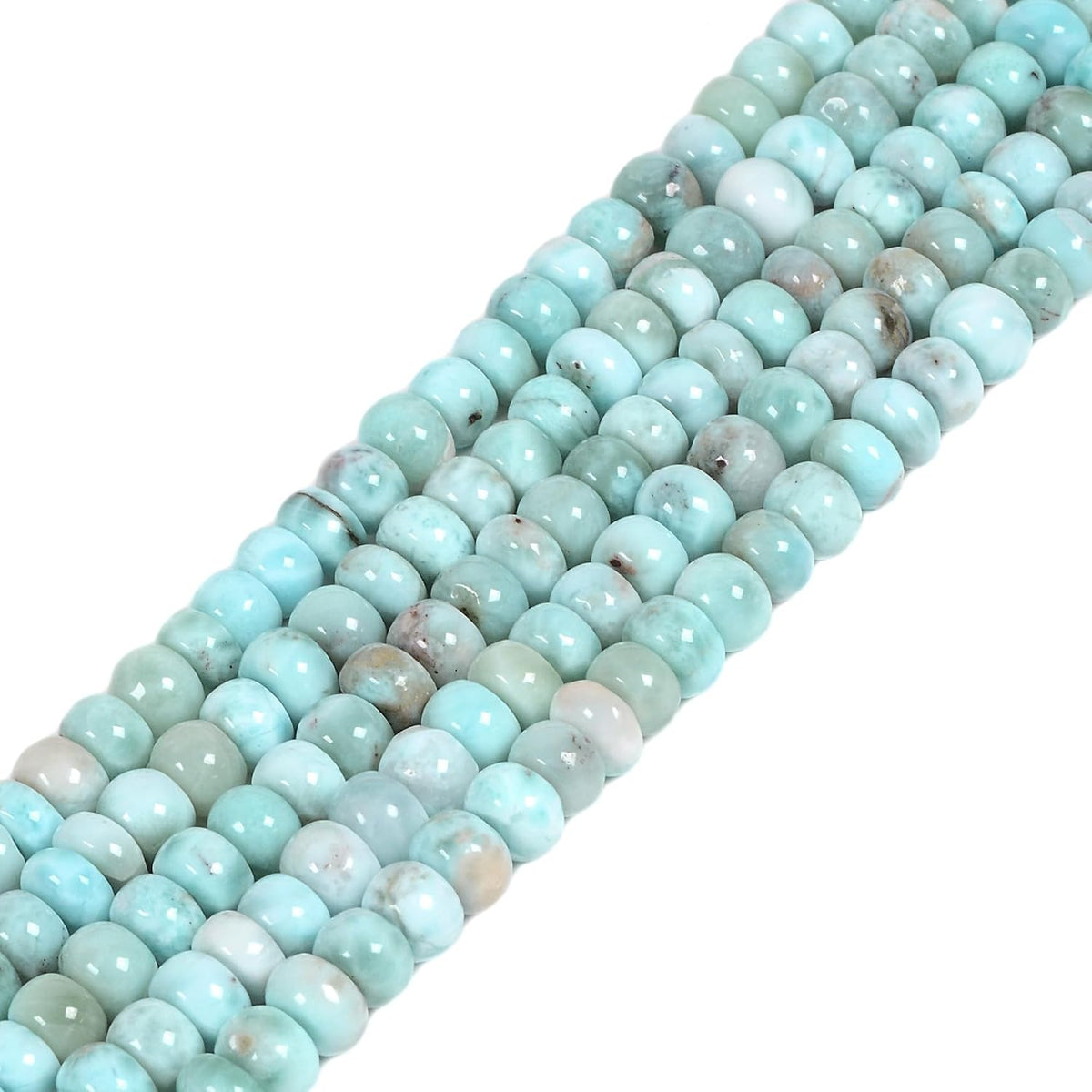 natural larimar 6mm rondelle loose beads 15 inch, main product view