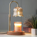 CRMILL Candle Warmer Lamp with Timer: Adjustable Dimmable Height Adjustable Warming - Flower Shape Wax Lamp Jar Candles No Flame Modern Home Decor Table Lights - Home Living Bedroom