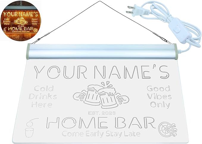 ADVPRO Personalized Your Name Custom Home Bar Beer Established Year Single Color LED Neon Sign 12 x 8.5 Inches st4s32-p11-tm-y