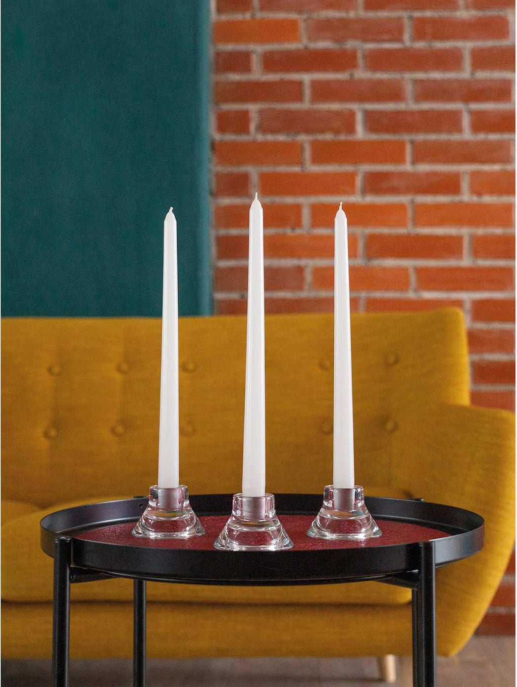 CANDWAX 12 inch White Taper Candles - Set of 4 Tapered White Candle Sticks Ideal for Christmas Decor - Unscented Dripless Smokeless Long Burning Tall Candles - Christmas Candlesticks for Home Decor
